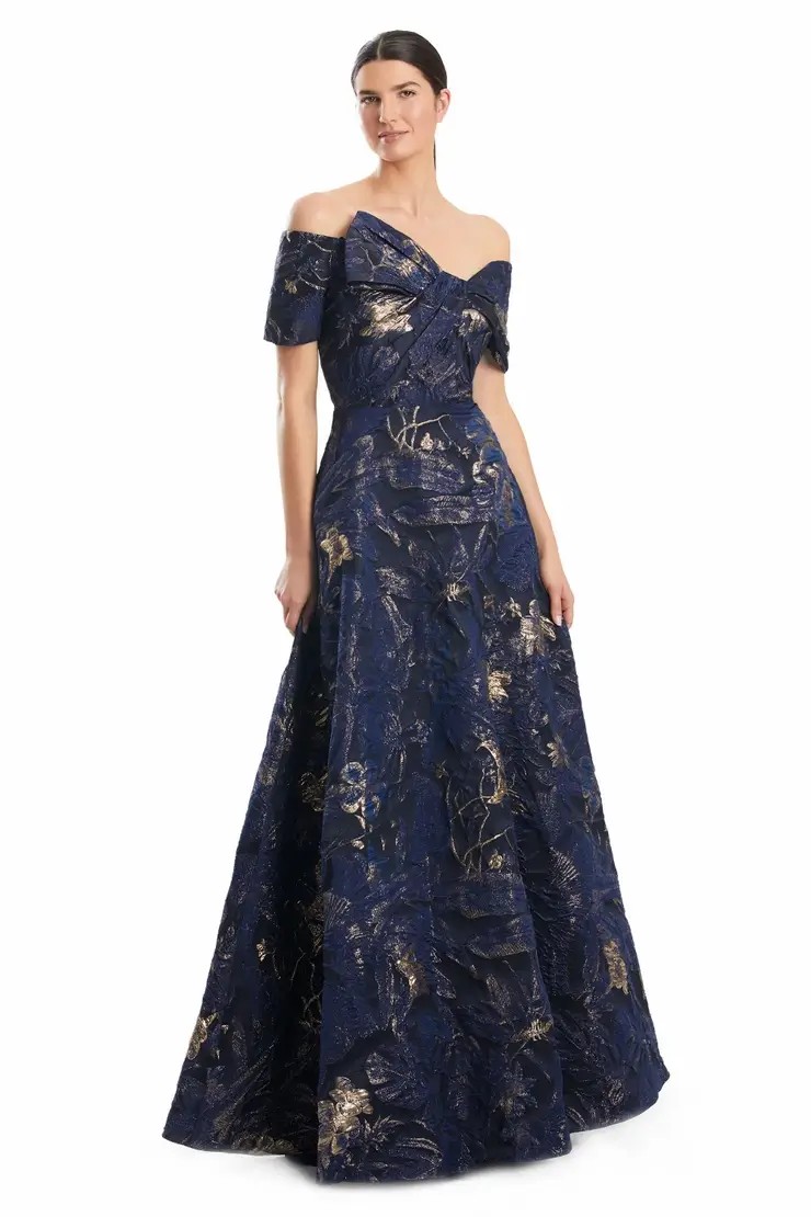Model wearing black Daymor gown