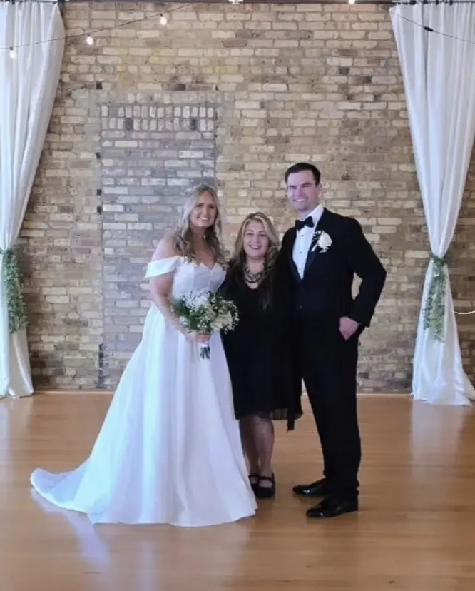 Couple with Officiant