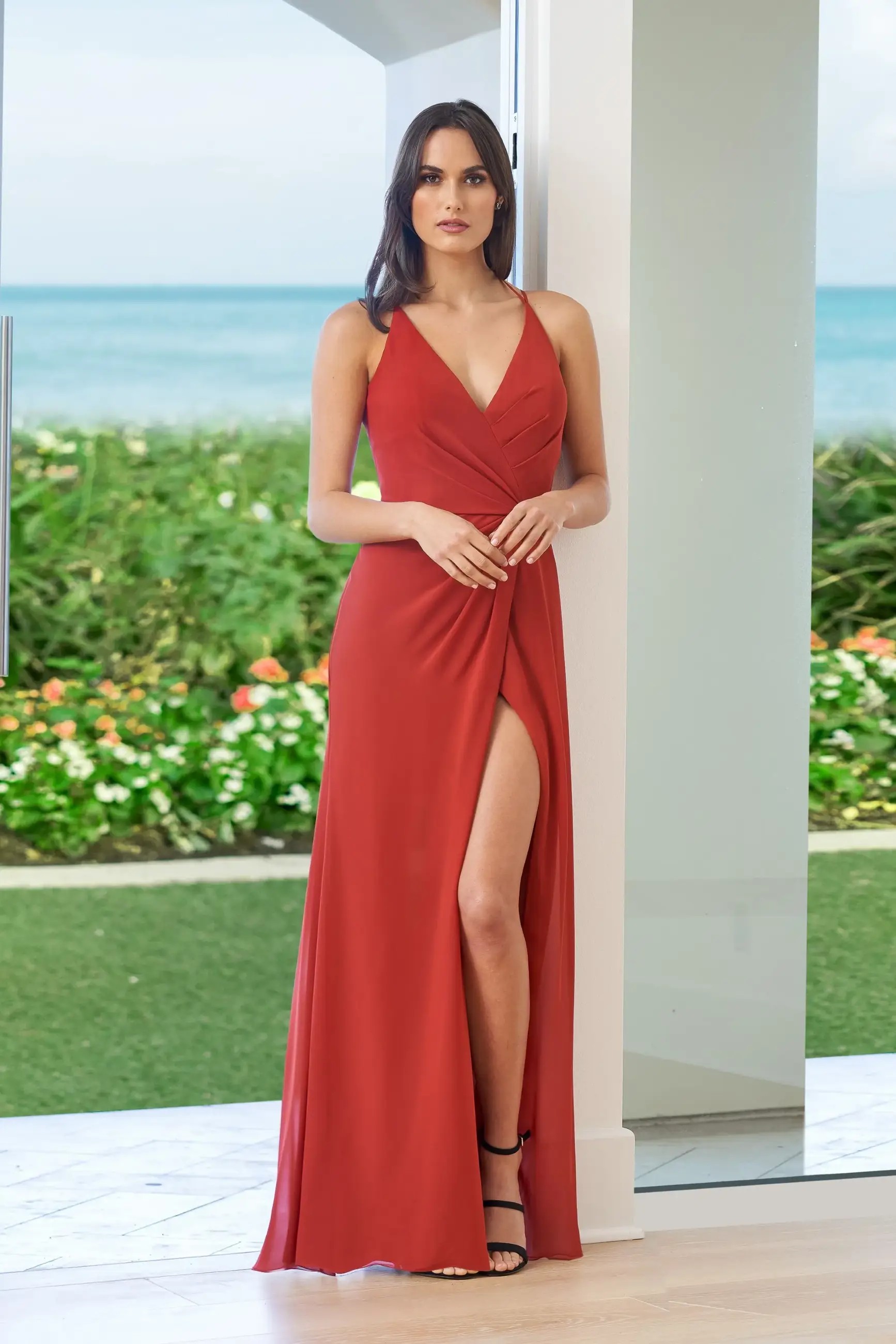 Model wearing Jasmine bridesmaids gown