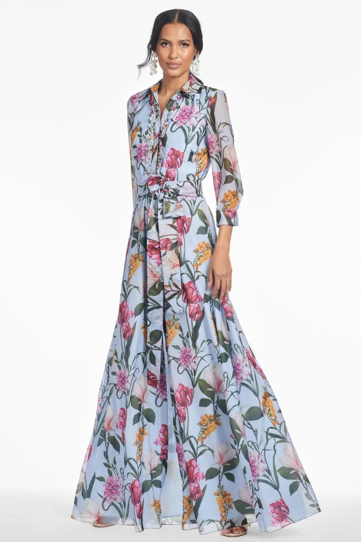 Sachin & Babi Addison Gown - Glacial Blue Blossoms Default Thumbnail Image