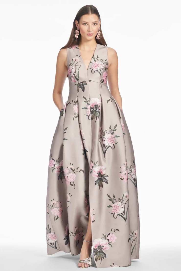 Sachin & Babi Brooke Gown - Pewter/English Rose Default Thumbnail Image