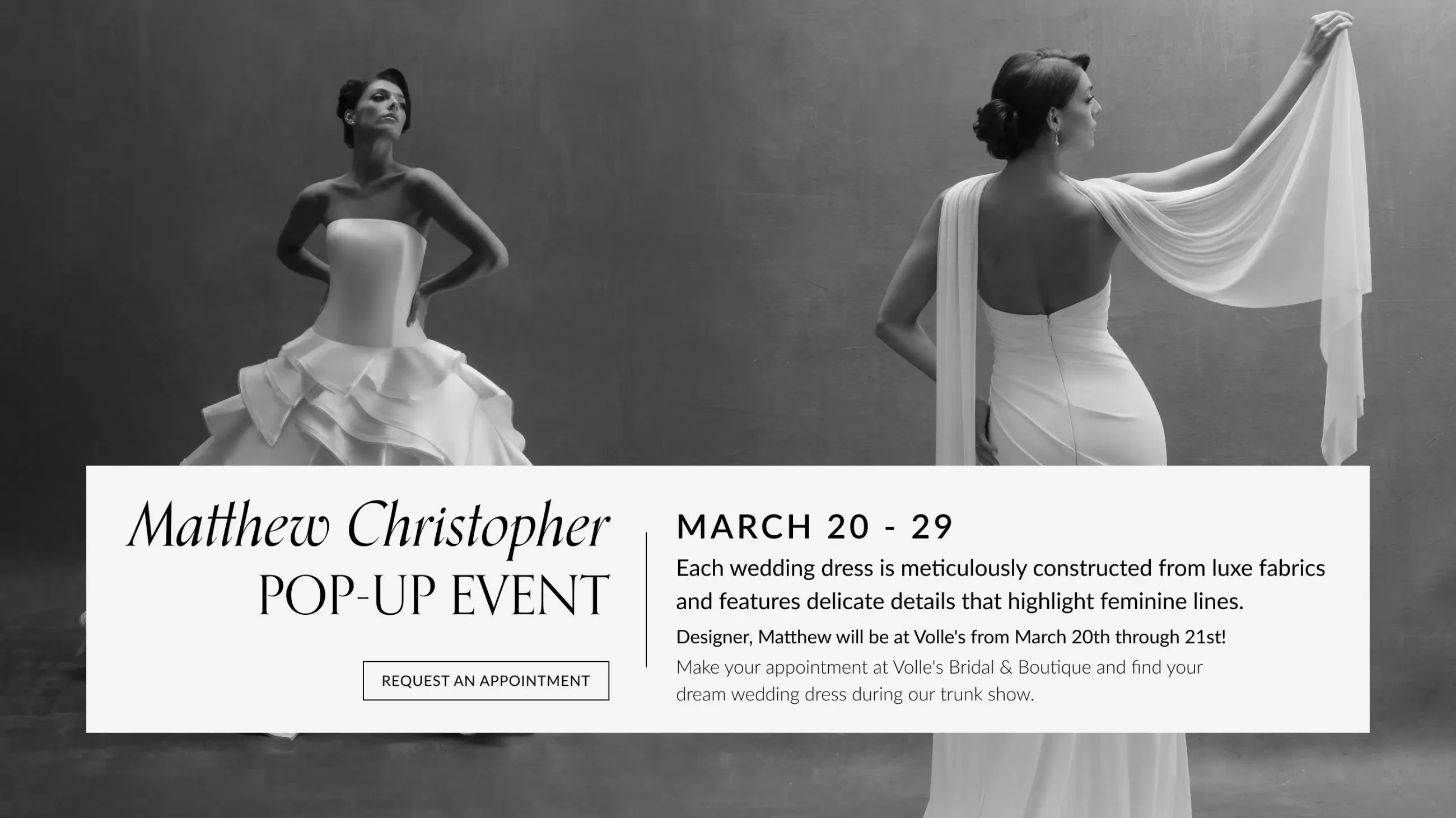 Matthew Christopher pop up at Volle's